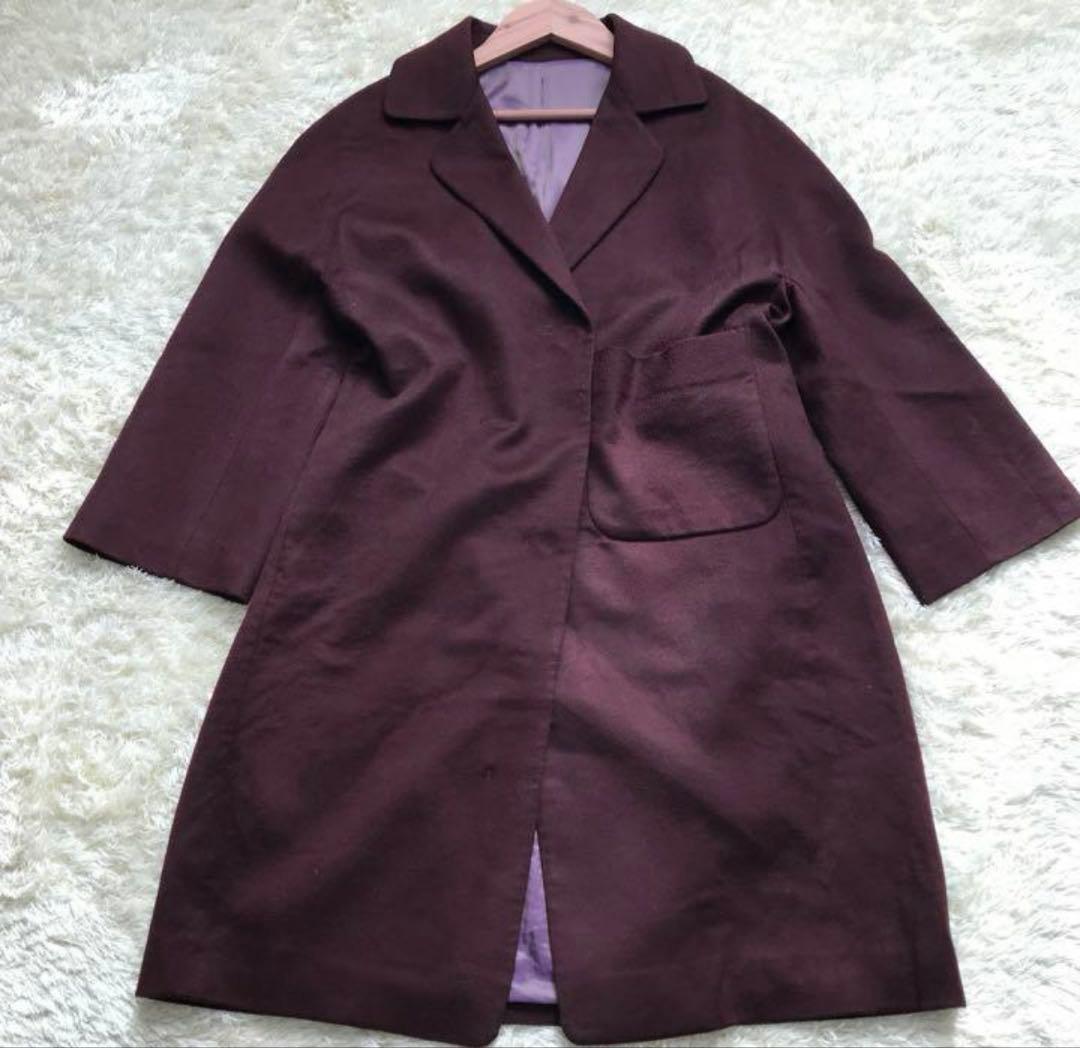 ロロピアーナ カシミヤ100% チェスターコート Aライン ボルドー