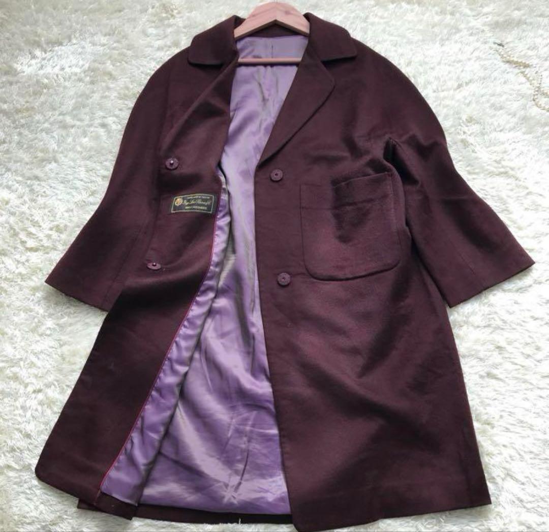 ロロピアーナ カシミヤ100% チェスターコート Aライン ボルドー