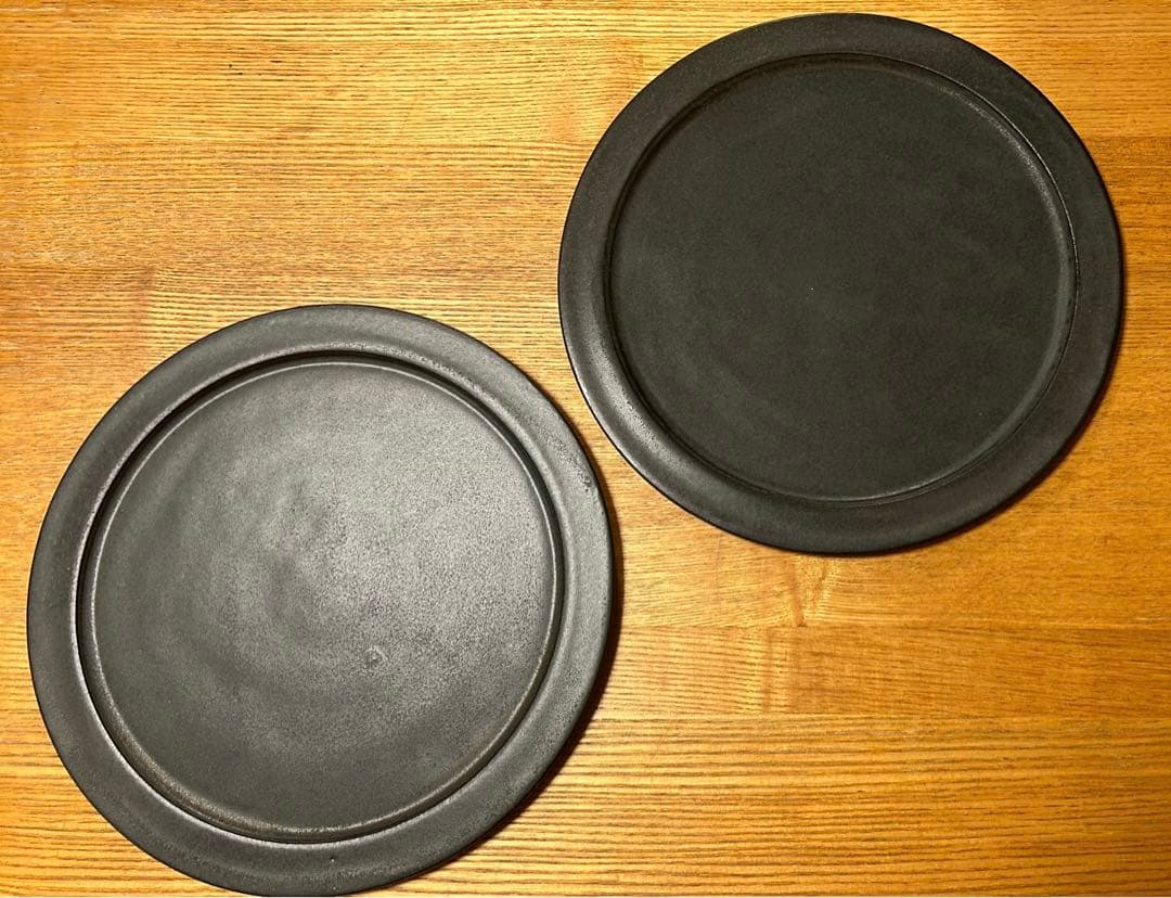 笠間焼 Rikizo ベニェ リムプレート　LL ブラック