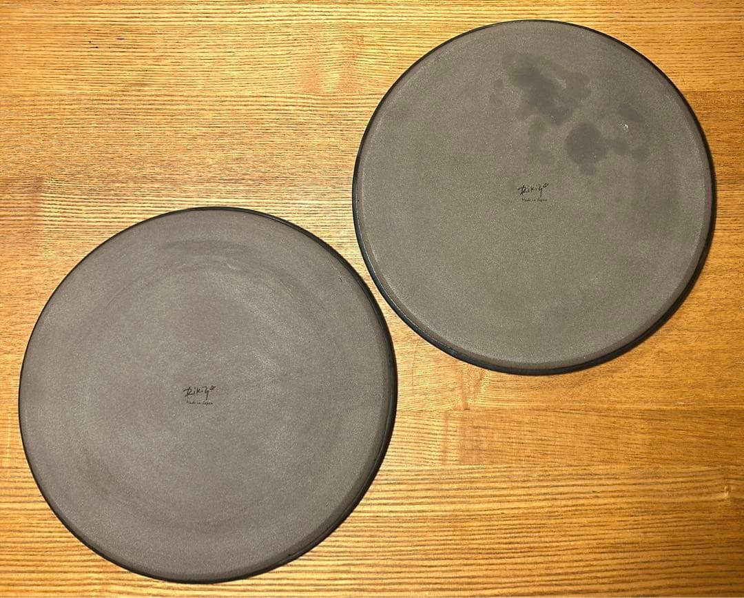 笠間焼 Rikizo ベニェ リムプレート　LL ブラック