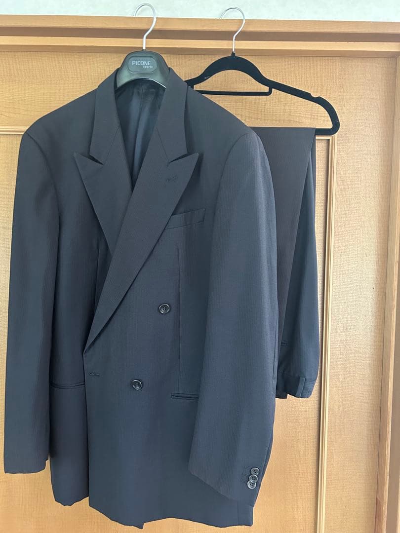 イタリアアルマーニ セットアップ スーツ シャドーストライプ ビッグシルエット