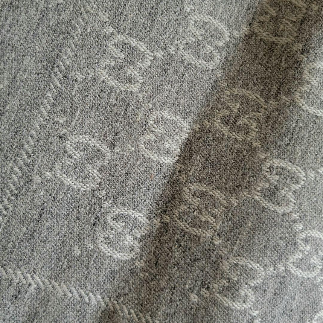 【美品】GUCCI グッチ GG柄 リバーシブル マフラー グレー 美品