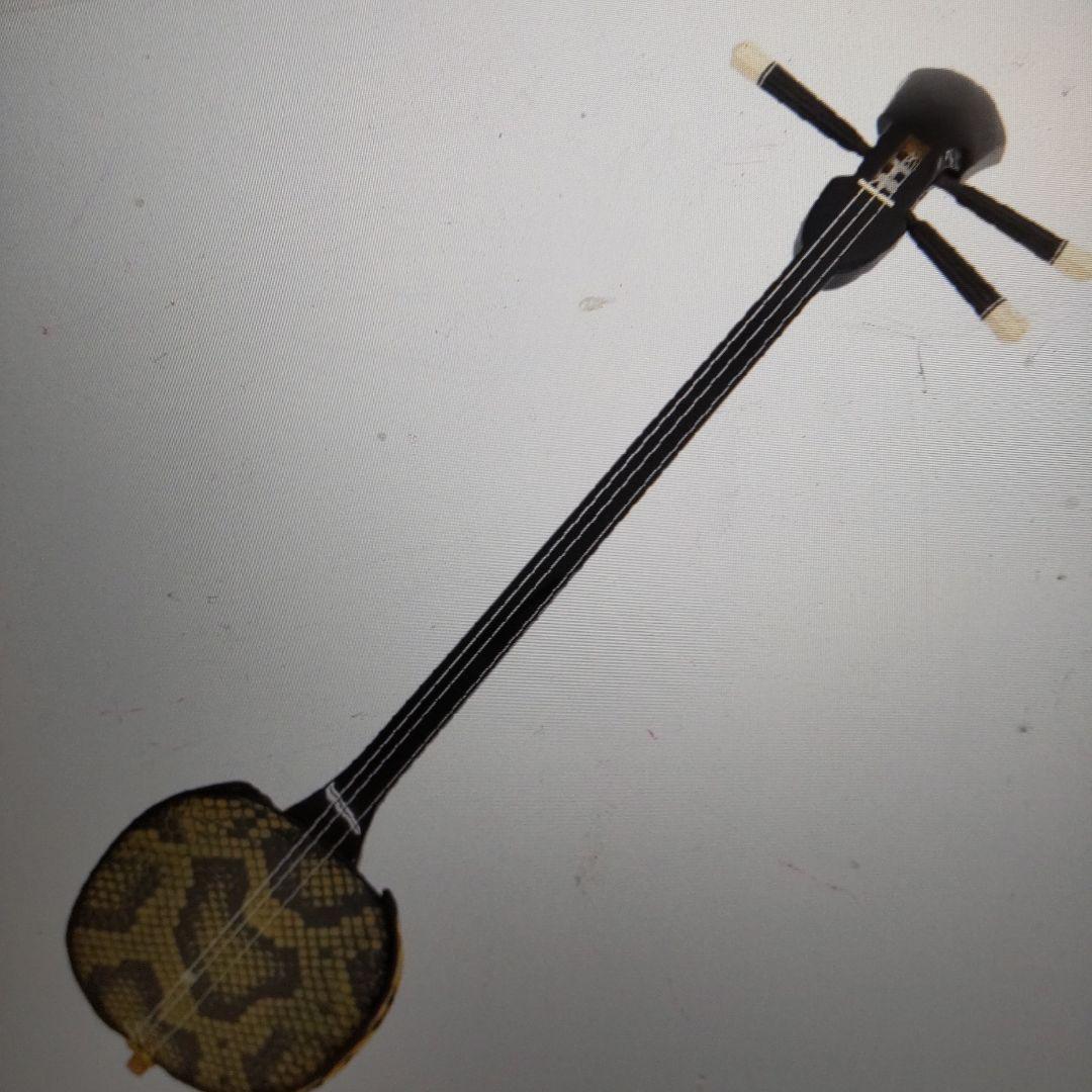 平井！沖縄の伝統的な弦楽器、ヘビ柄 三線 本体＋おまけ(三味線 本体)