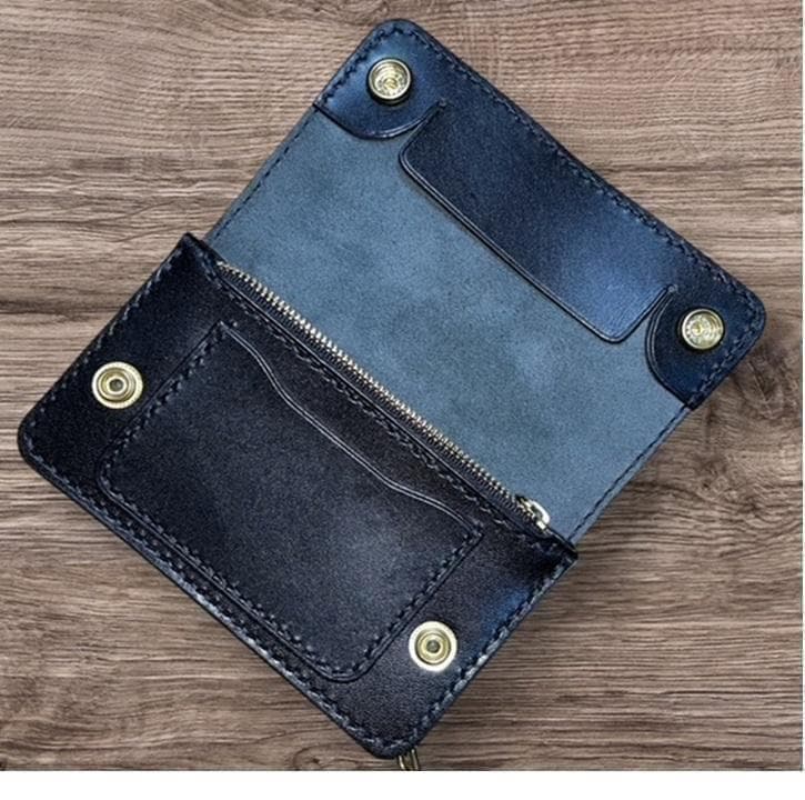 ゴリオ ⑥ミドルトラッカーウォレット/栃木レザー/ホック真鍮/小判カン真鍮