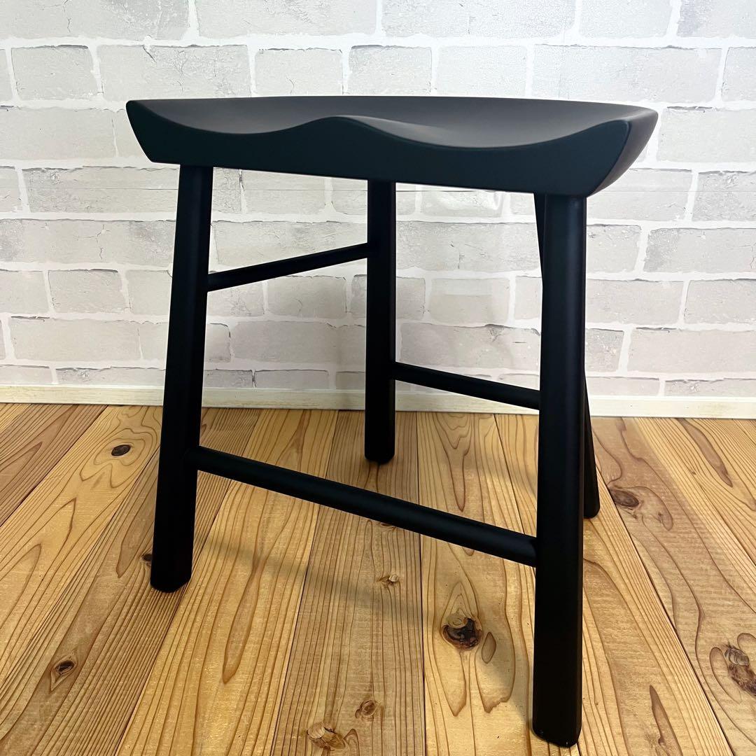 美品 KINOSHITA カロレ チェア 別色ブラック 木製 無垢 スツール
