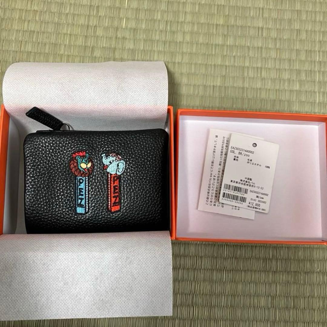 PEZ（ペッツ）x ear】コラボ/本革/コンパクト/刺しゆう折り財布