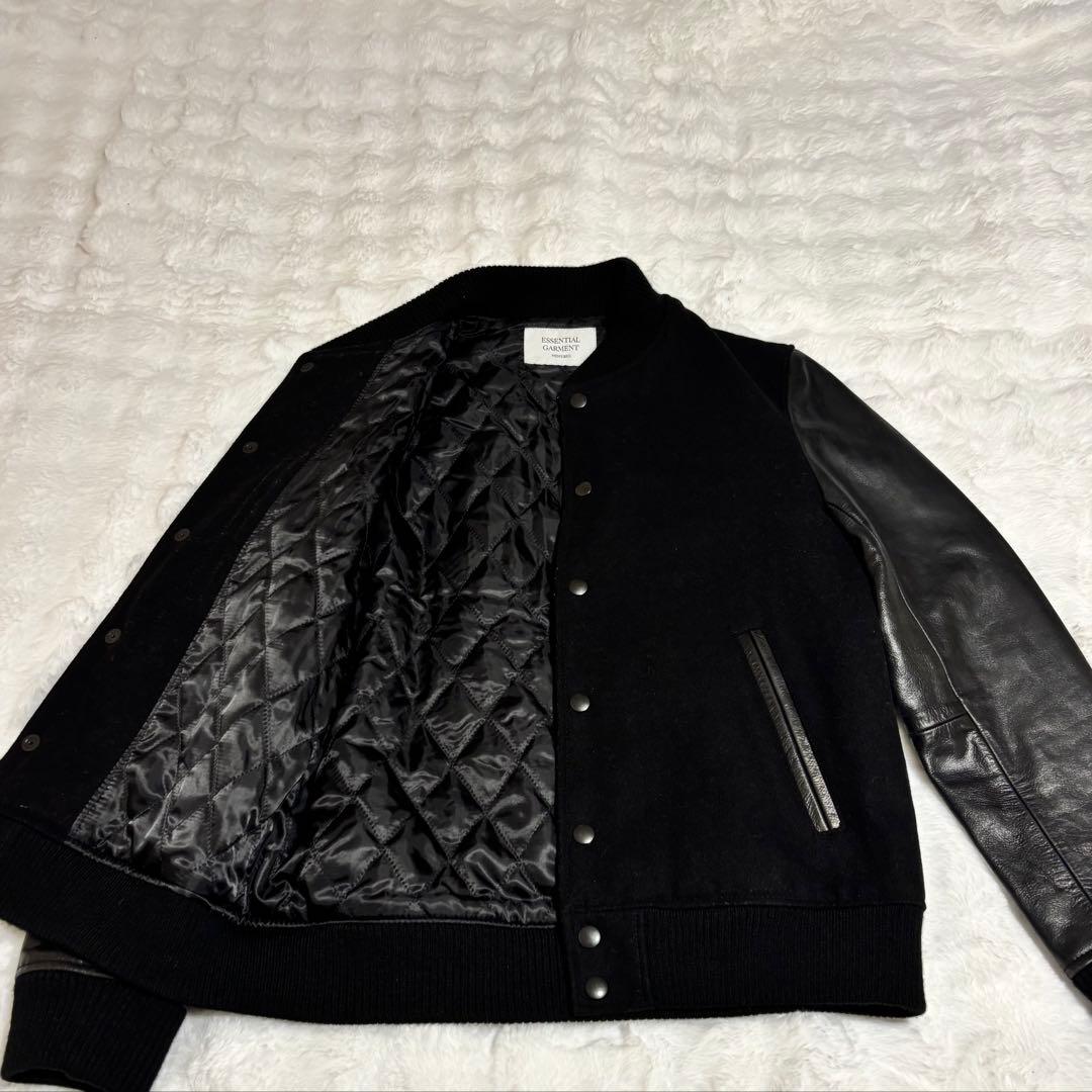 ✨美品メンズビギ MEN'S BIGI スタジャン　本革　牛革　ウール　サイズＬ