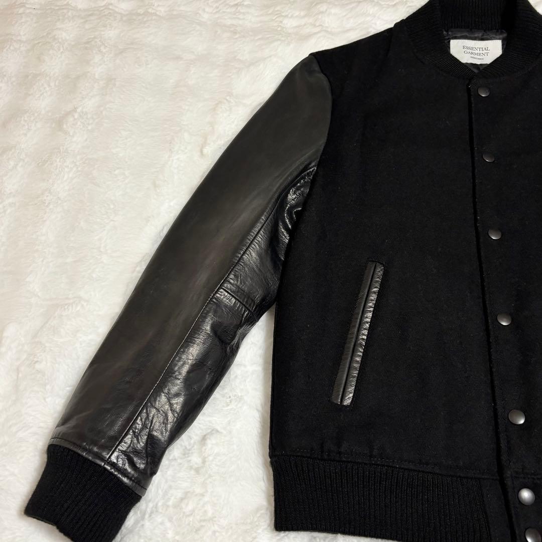 ✨美品メンズビギ MEN'S BIGI スタジャン　本革　牛革　ウール　サイズＬ