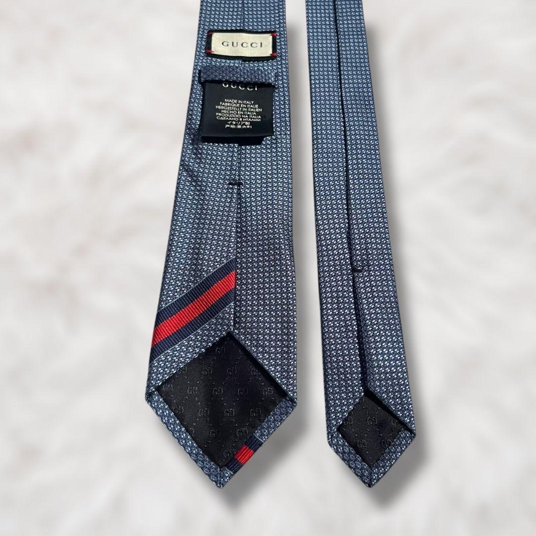 【未使用級✨️】現行 グッチ GUCCI ソリッドタイ シェリーライン ネクタイ