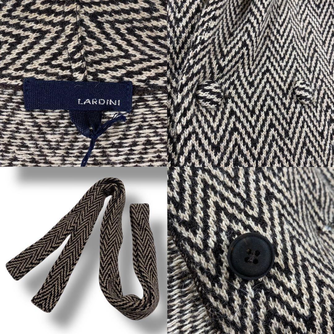 ほぼ未使用✨ラルディーニ ニットジャケット アルパカ混 シェブロン ダブル M