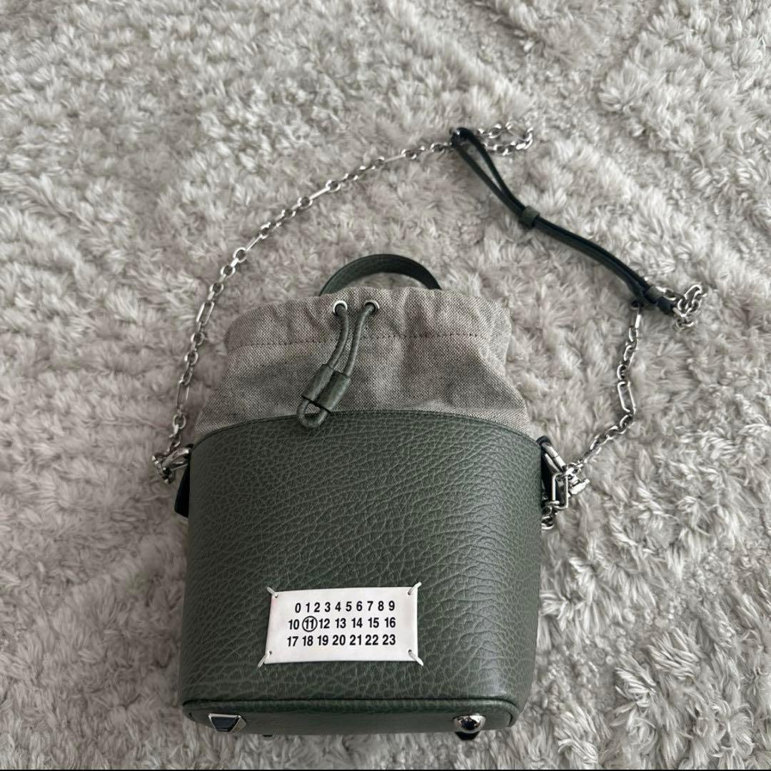 一度使用のみ/メゾン マルジェラショルダーバッグ 5AC バケットバッグ/カーキ