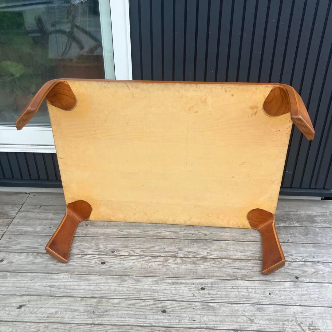 昭和レトロ プライウッド 大型座卓 ローテーブル 木製サイドテーブル ビンテージ