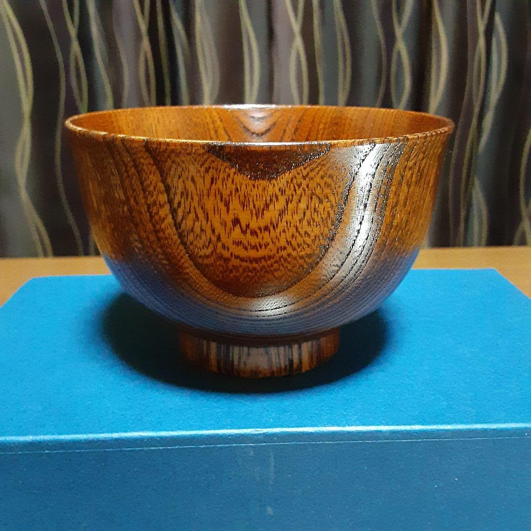 完全未使用品　彰宣　山中塗　銘木椀5種類　我戸幹男商店　天然木　吹き漆