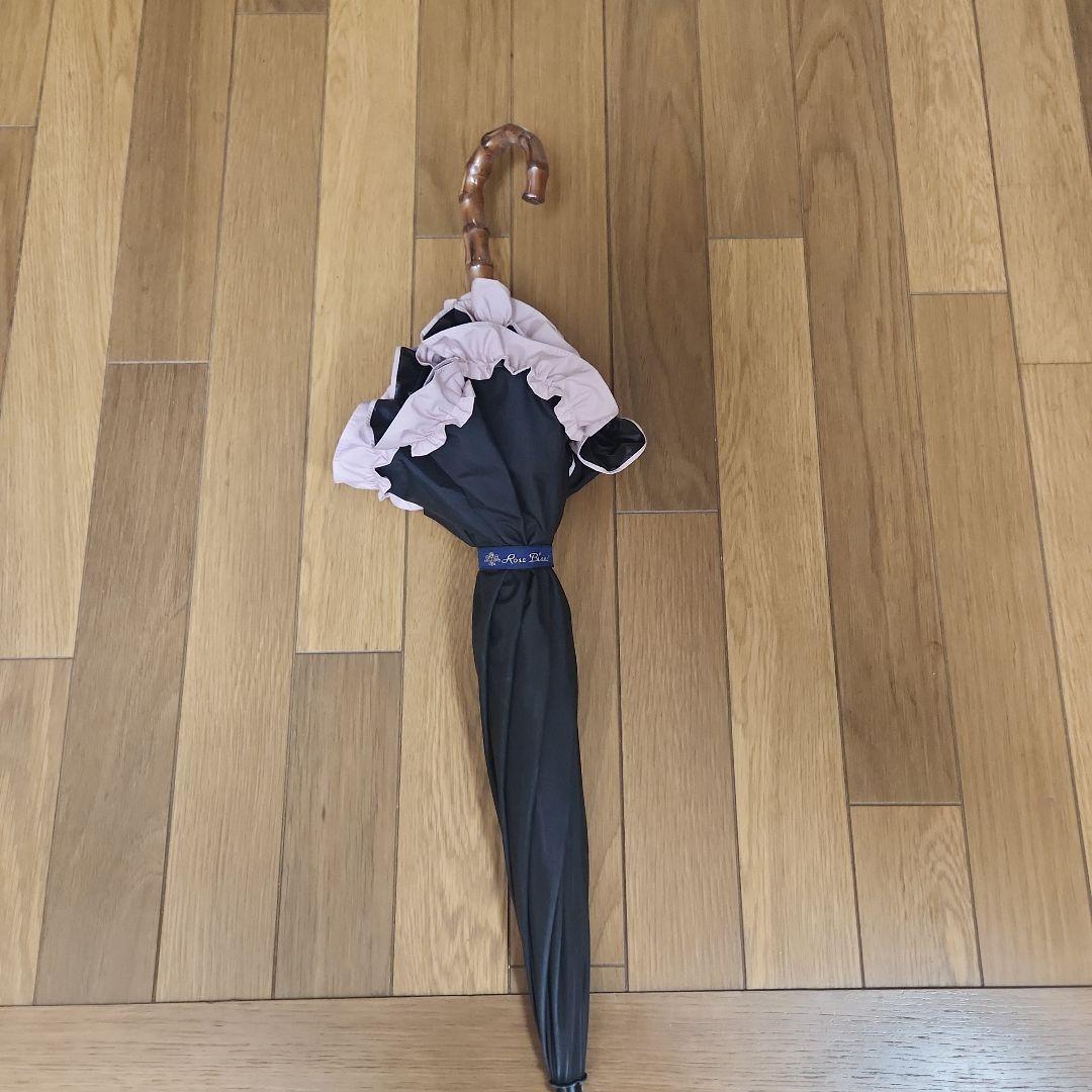 完全遮光日傘　芦屋ロサブラン ショート／ブラック×ピンク　UV 雨兼用