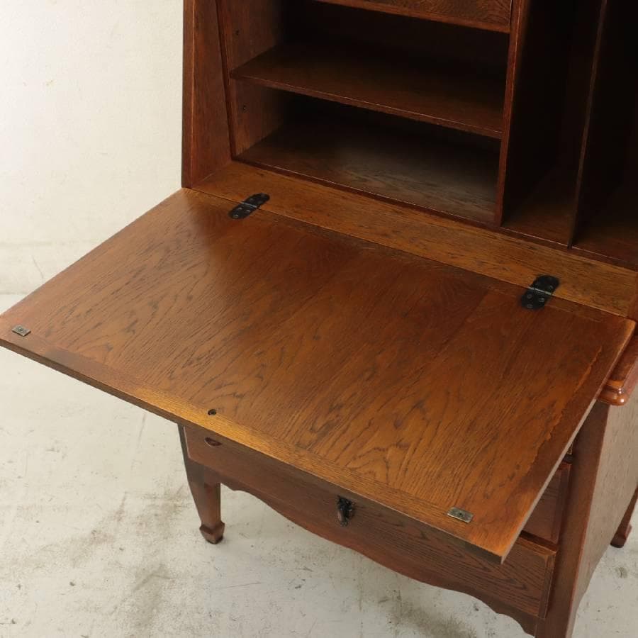 値下三越家具ブルージュ ライティングビューロー オーク無垢 英国アンティーク調