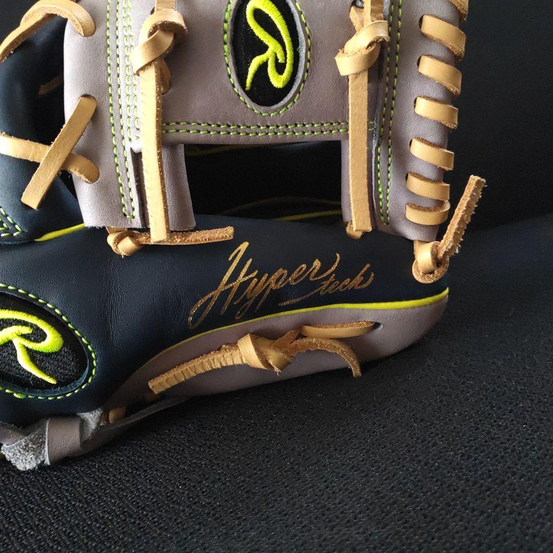 美品　Rawlings Hyper tech グローブ ネイビー　イエロー