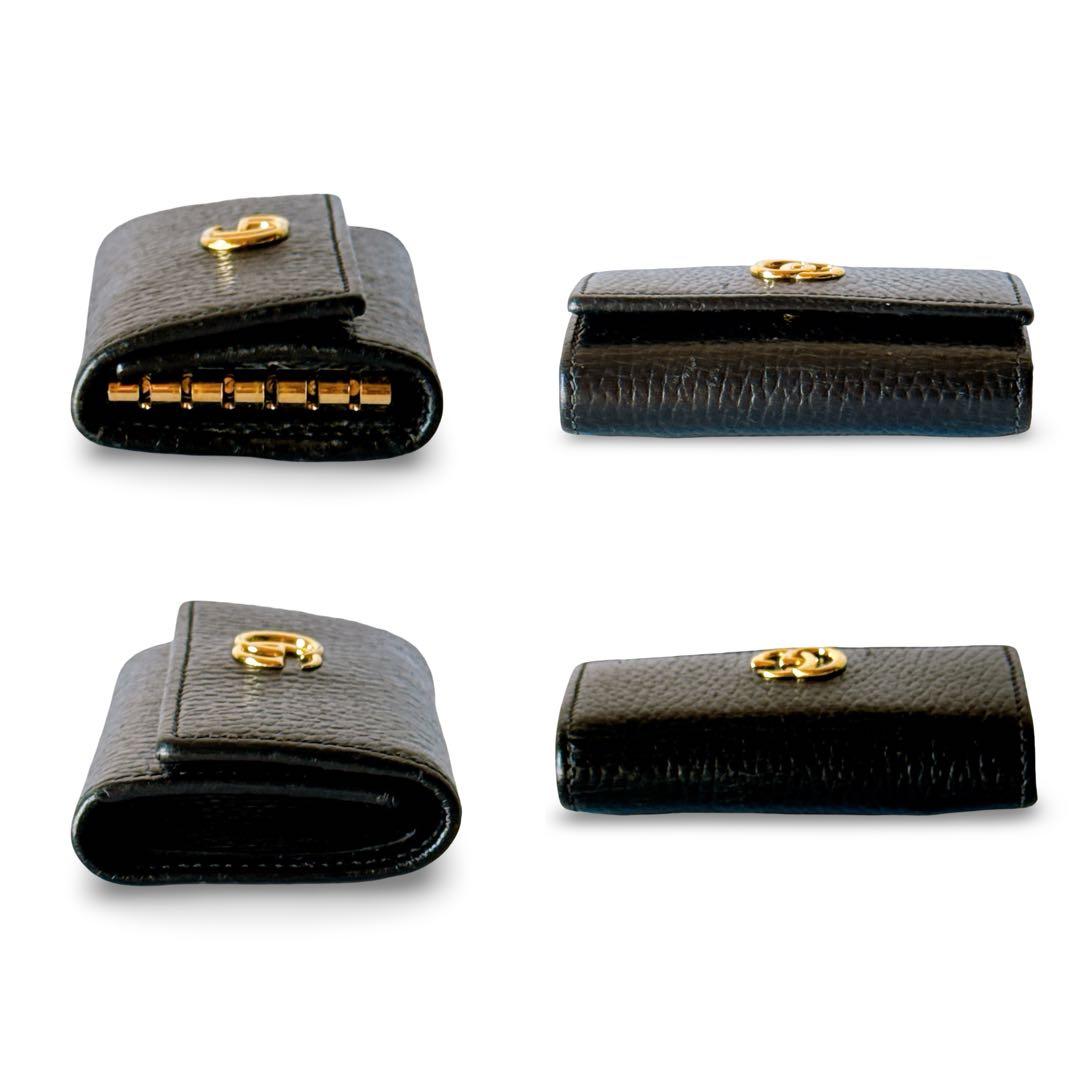【極美品】GUCCI グッチ GGマーモント 6連キーケース ブラック レザー