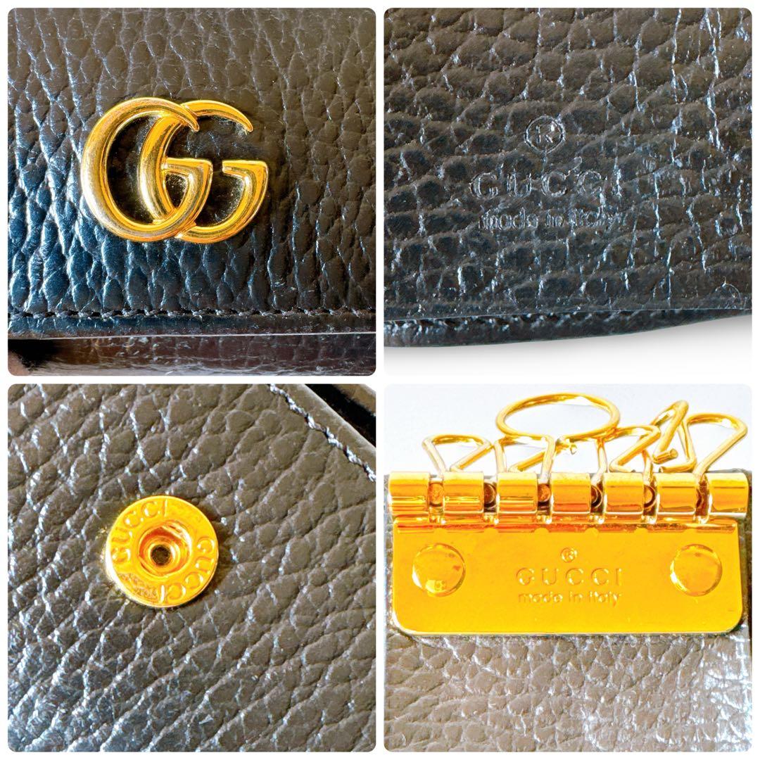 【極美品】GUCCI グッチ GGマーモント 6連キーケース ブラック レザー
