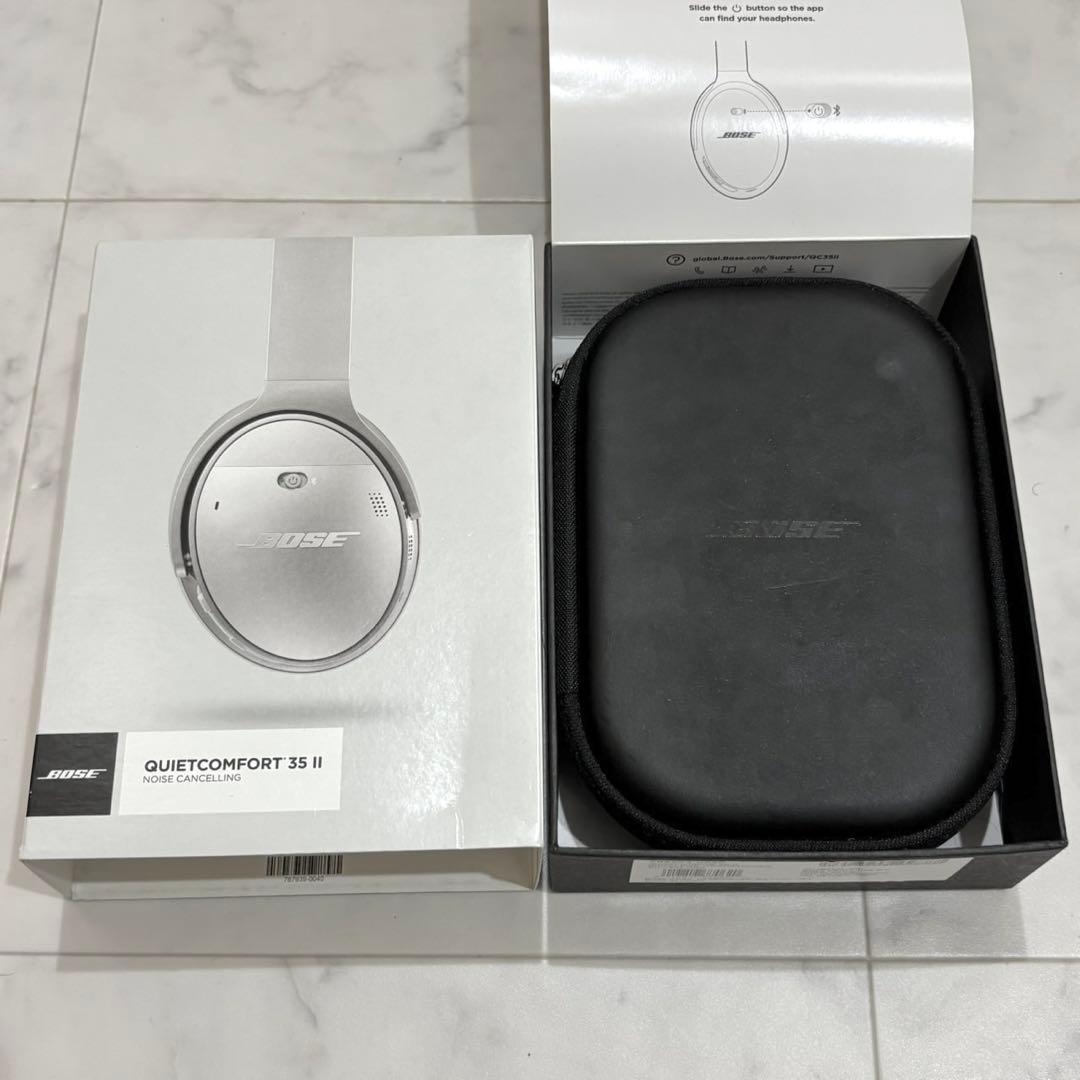 箱付き 廃盤カラー BOSE QC35 ll シルバー イヤーパッド新品交換済