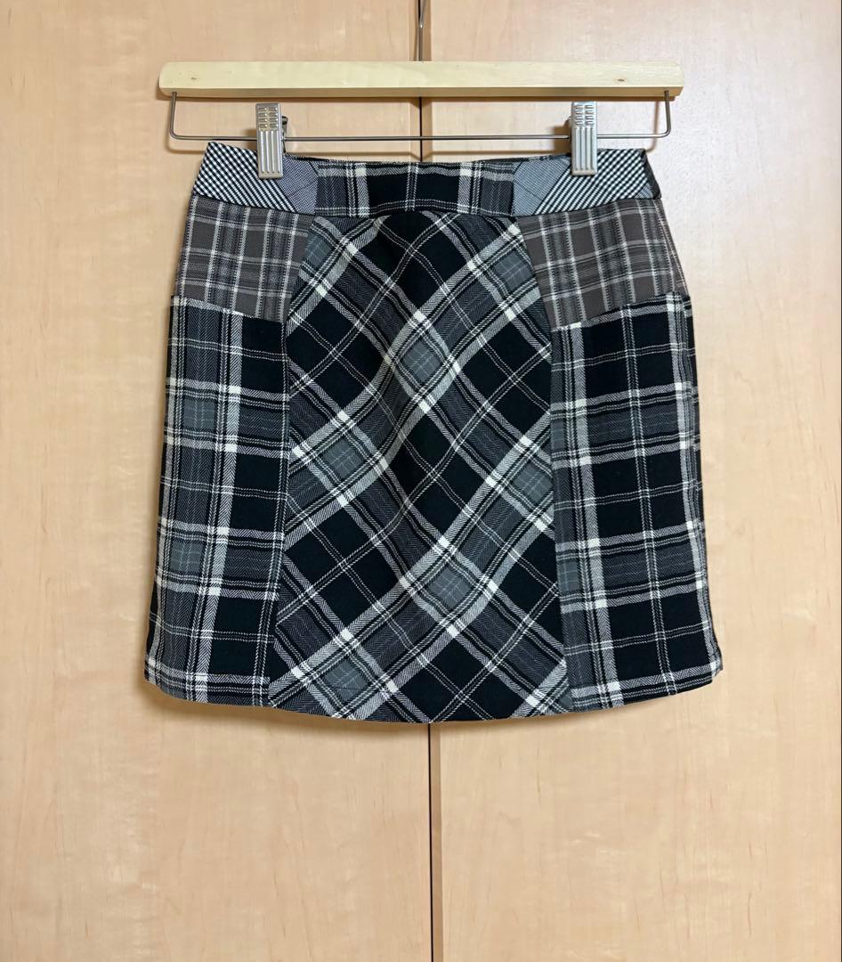 Andmary Anna check skirt ブラック S