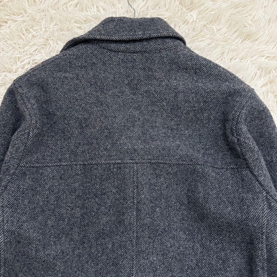 45rpm ピーコート ヘリンボーン柄 ダークグレー ウール100% L