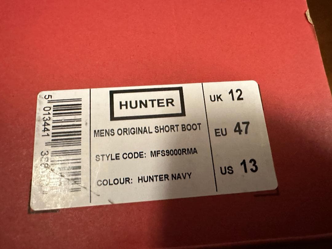 [ハンター] レインシューズ Short　男性イギリス　サイズ12（的30cm）