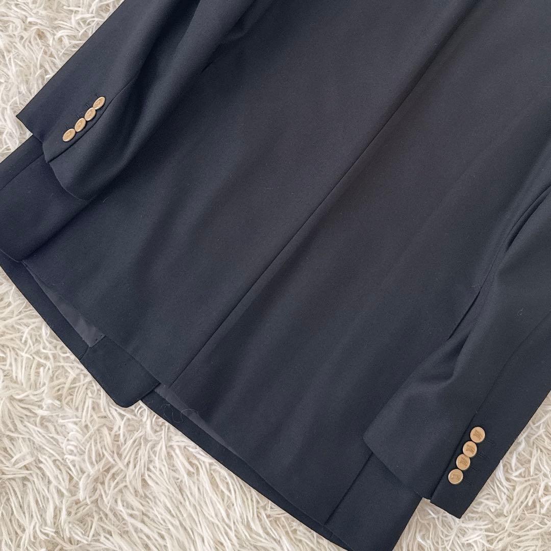 極美品 XL相当 バーバリー ブラック ブレザー ダブル テーラード 金ボタン