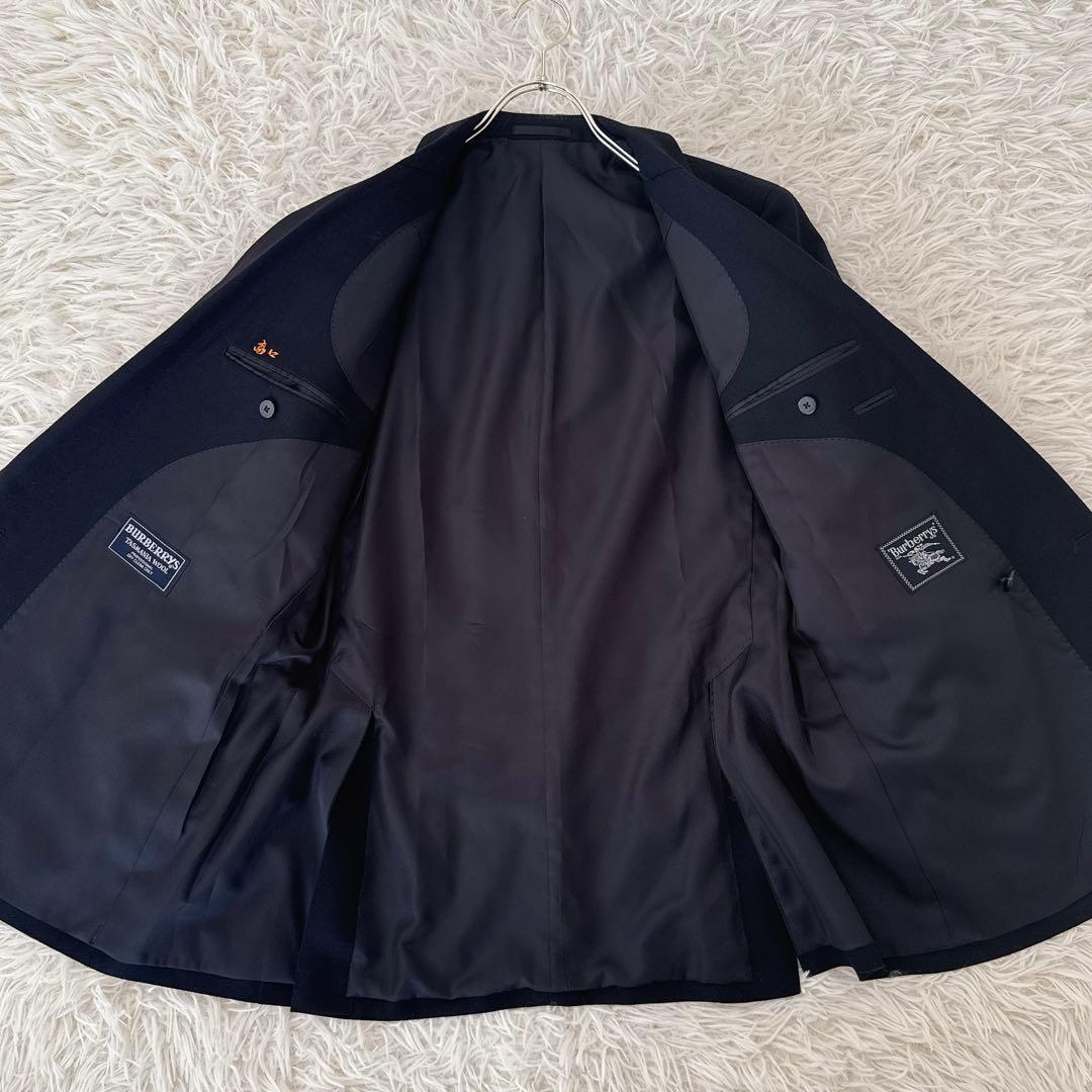 極美品 XL相当 バーバリー ブラック ブレザー ダブル テーラード 金ボタン