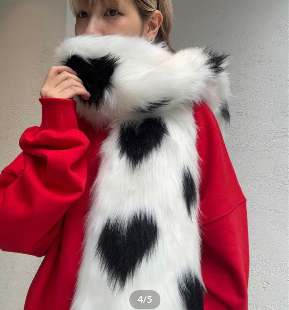 小物 VIVIANO / Heart Pattern Fur Collar