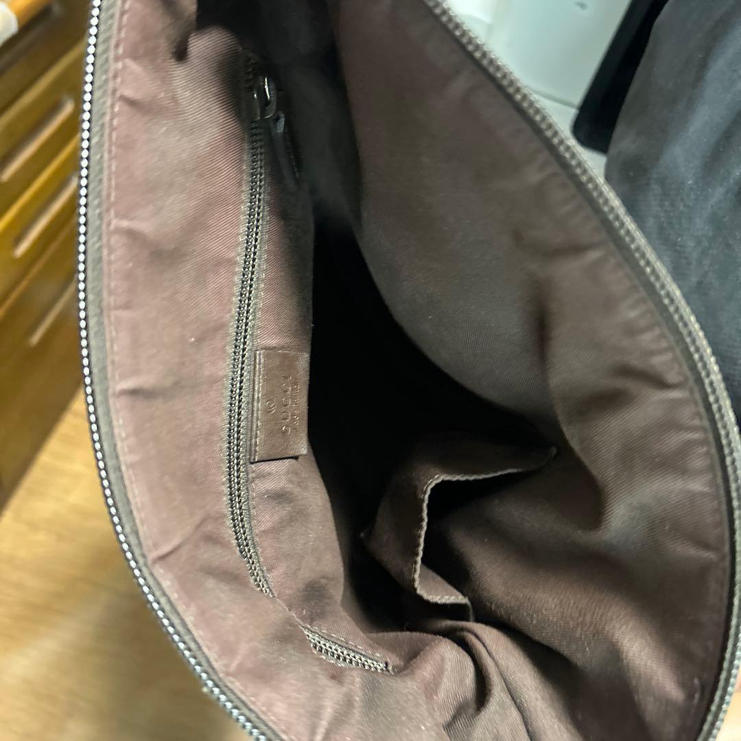 グッチ GG柄 ショルダーバッグ キャンバス レザー ベージュ ブラウン