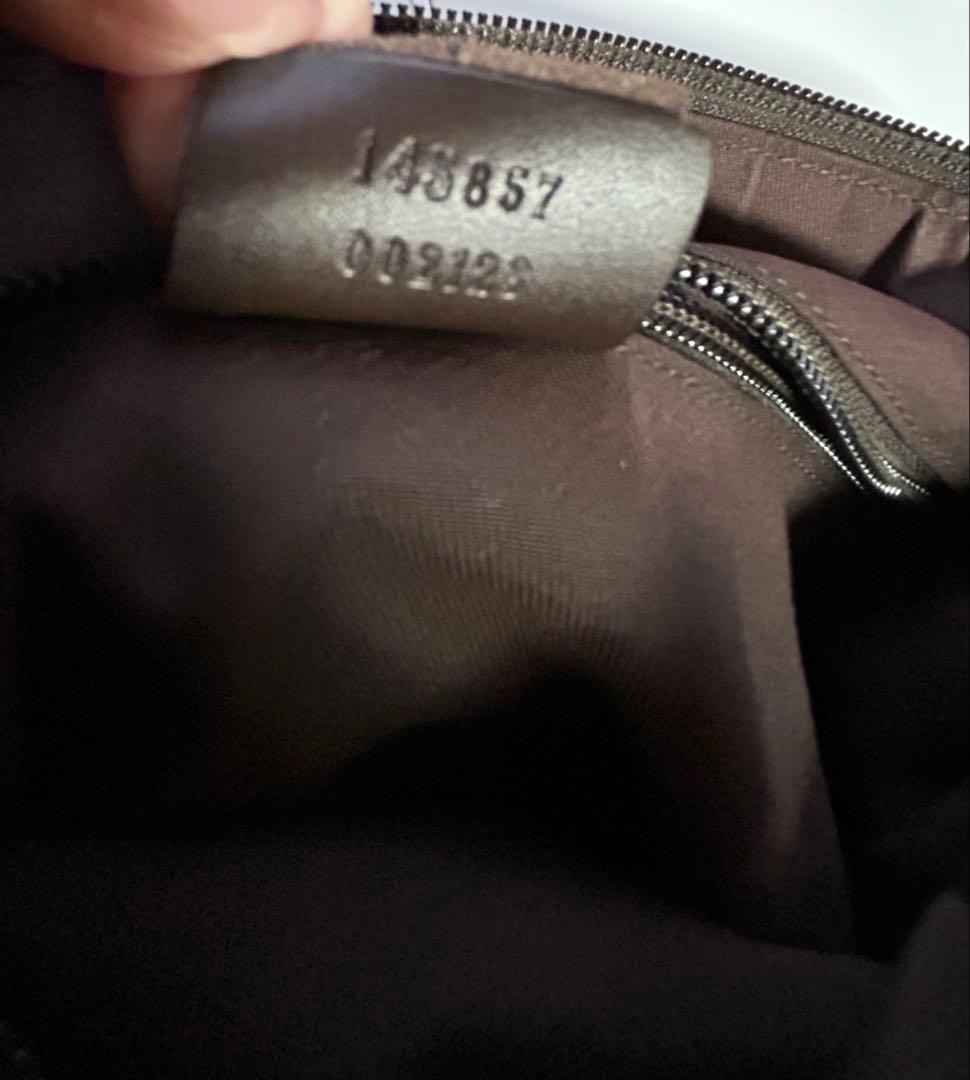 グッチ GG柄 ショルダーバッグ キャンバス レザー ベージュ ブラウン