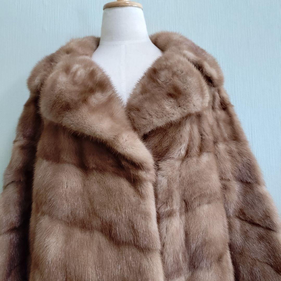 【美品・定価320万円】ミンク ロングコート リアルファー L