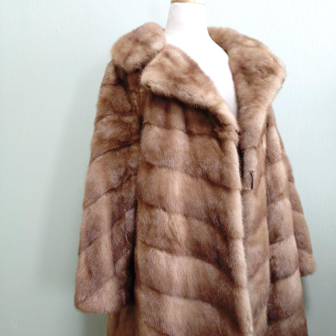 【美品・定価320万円】ミンク ロングコート リアルファー L