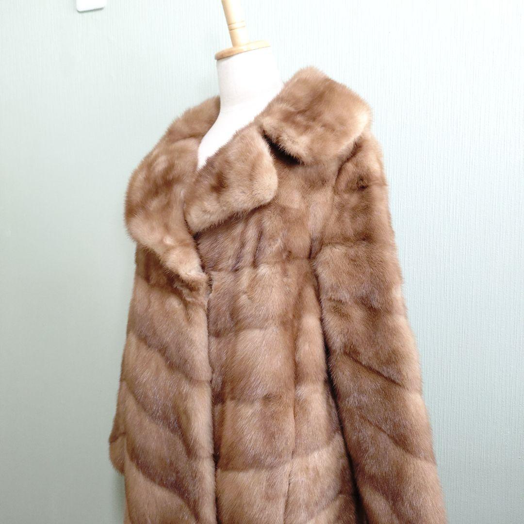 【美品・定価320万円】ミンク ロングコート リアルファー L