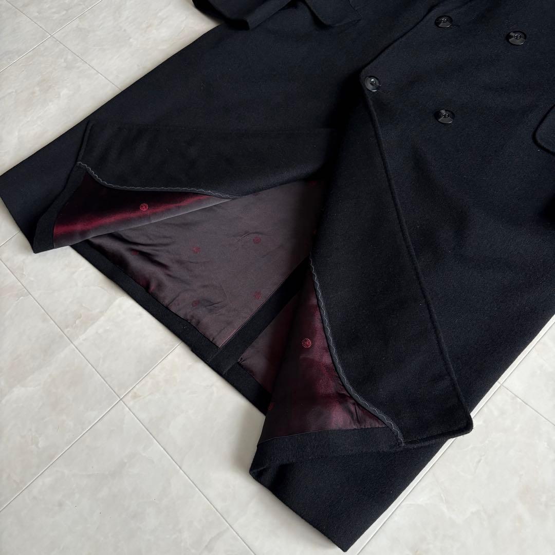 ANDRE GHEKIERE カシミヤ100 ダブルロングコート 黒 XL相当