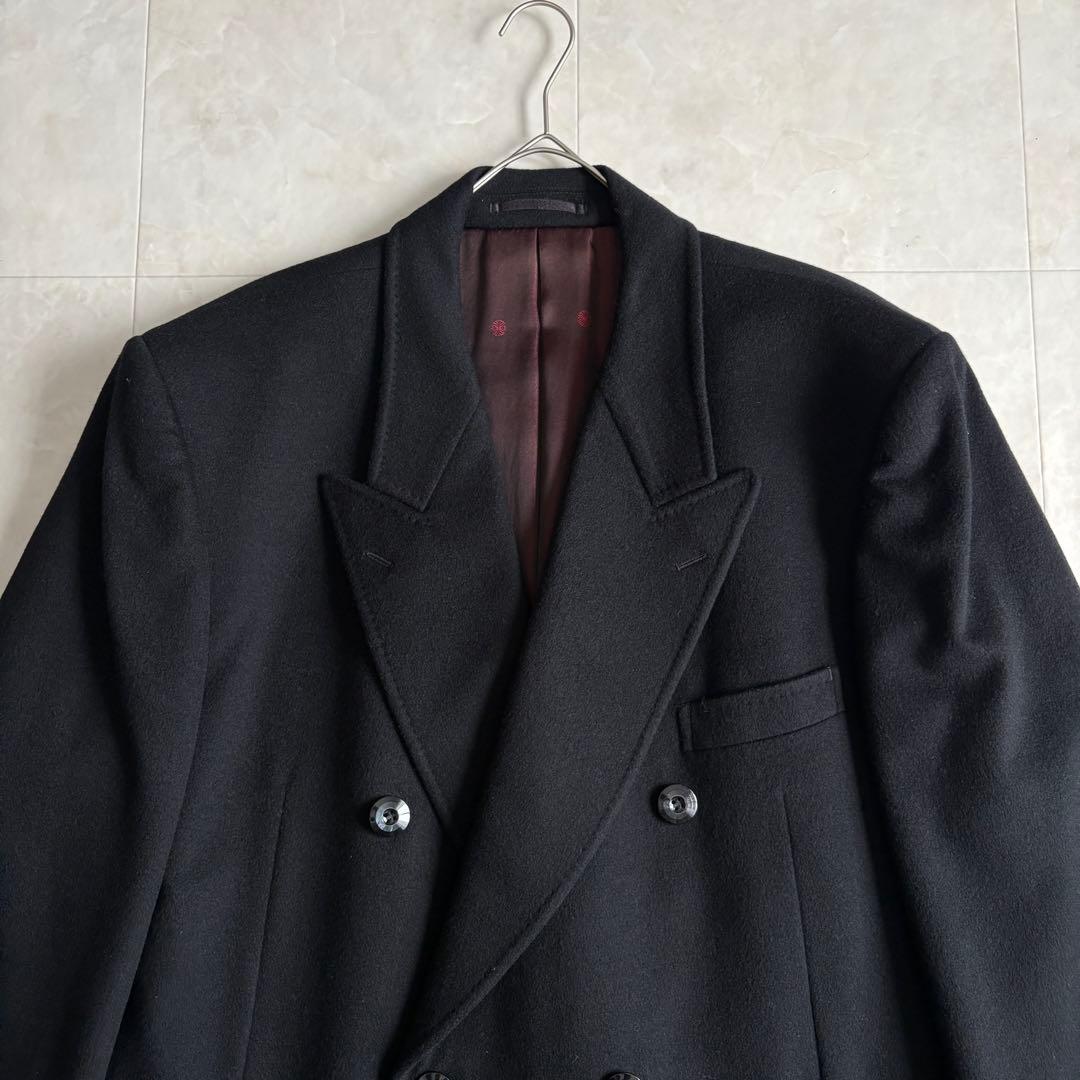 ANDRE GHEKIERE カシミヤ100 ダブルロングコート 黒 XL相当