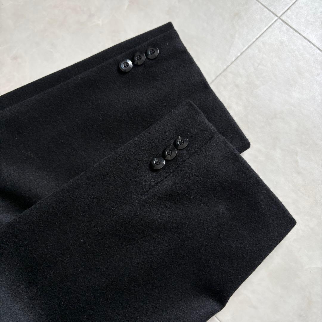 ANDRE GHEKIERE カシミヤ100 ダブルロングコート 黒 XL相当