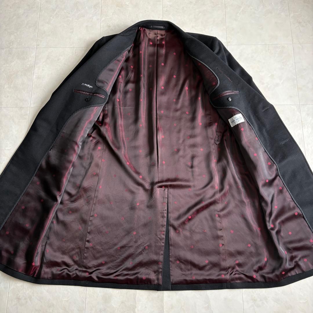 ANDRE GHEKIERE カシミヤ100 ダブルロングコート 黒 XL相当