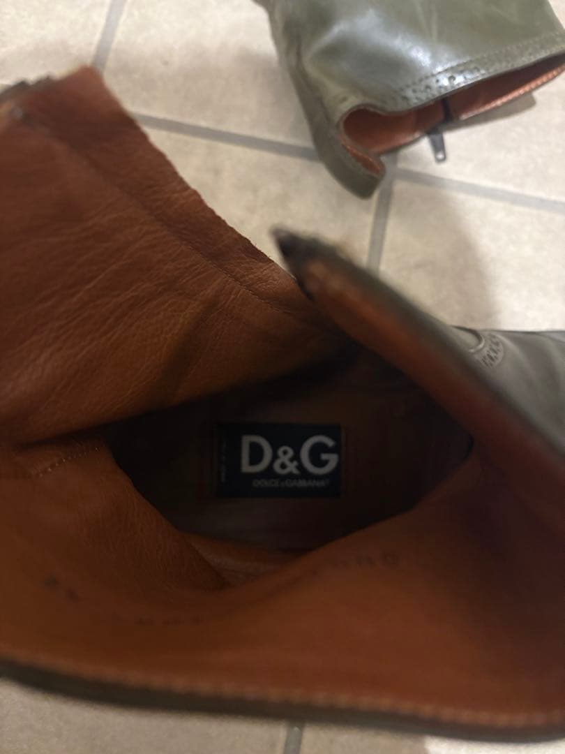D&G サイドゴアブーツ オリーブグリーン 42