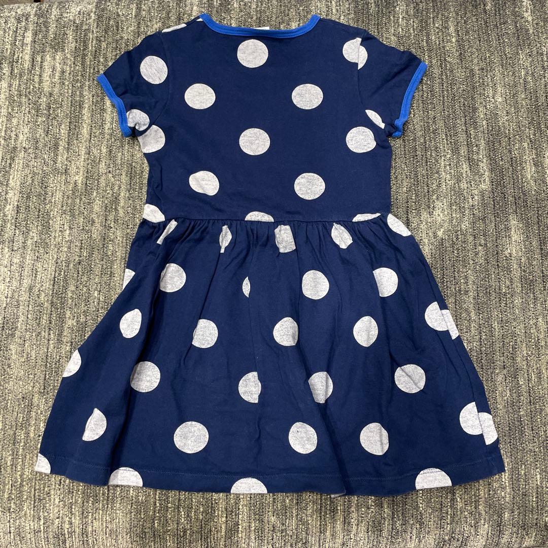 【リンクコーデ】4歳女の子&1歳男の子☆プチバトー ⭐︎水玉模様 半袖ワンピース
