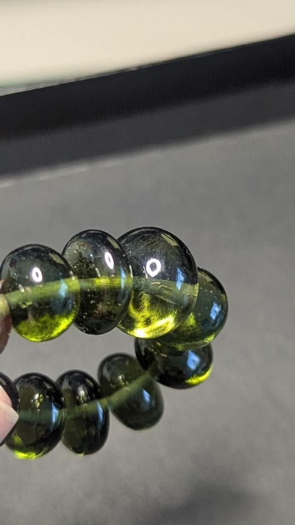 値下げ リングおまけ付き【希少極美】モルダバイトボタンタイプブレスレット