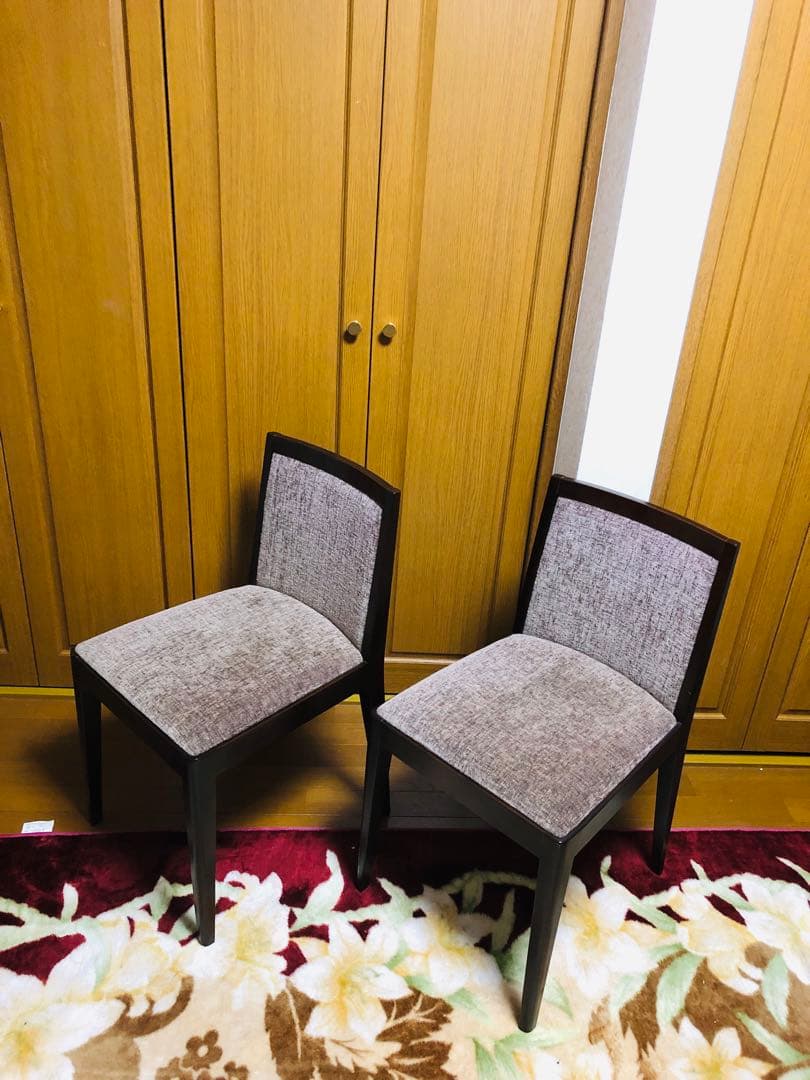 SOGO／相合家具　ブラウンファブリック　ダイニングチェア　2脚セット　①