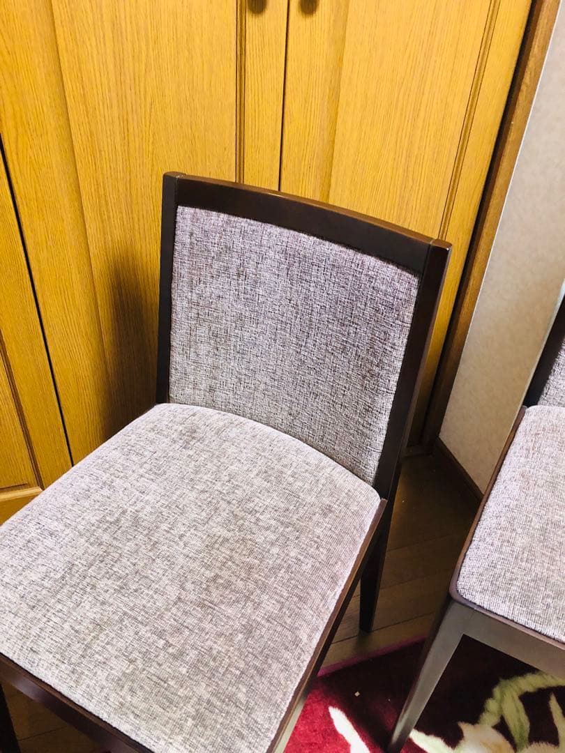 SOGO／相合家具　ブラウンファブリック　ダイニングチェア　2脚セット　①