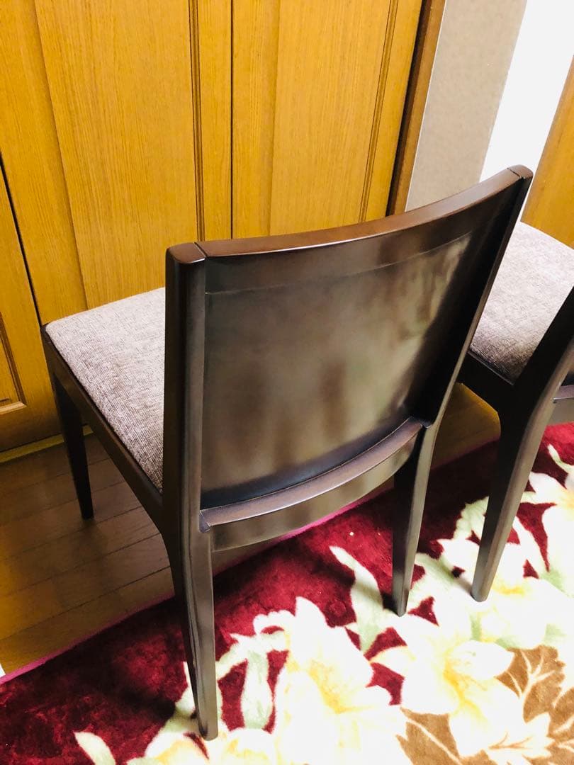 SOGO／相合家具　ブラウンファブリック　ダイニングチェア　2脚セット　①