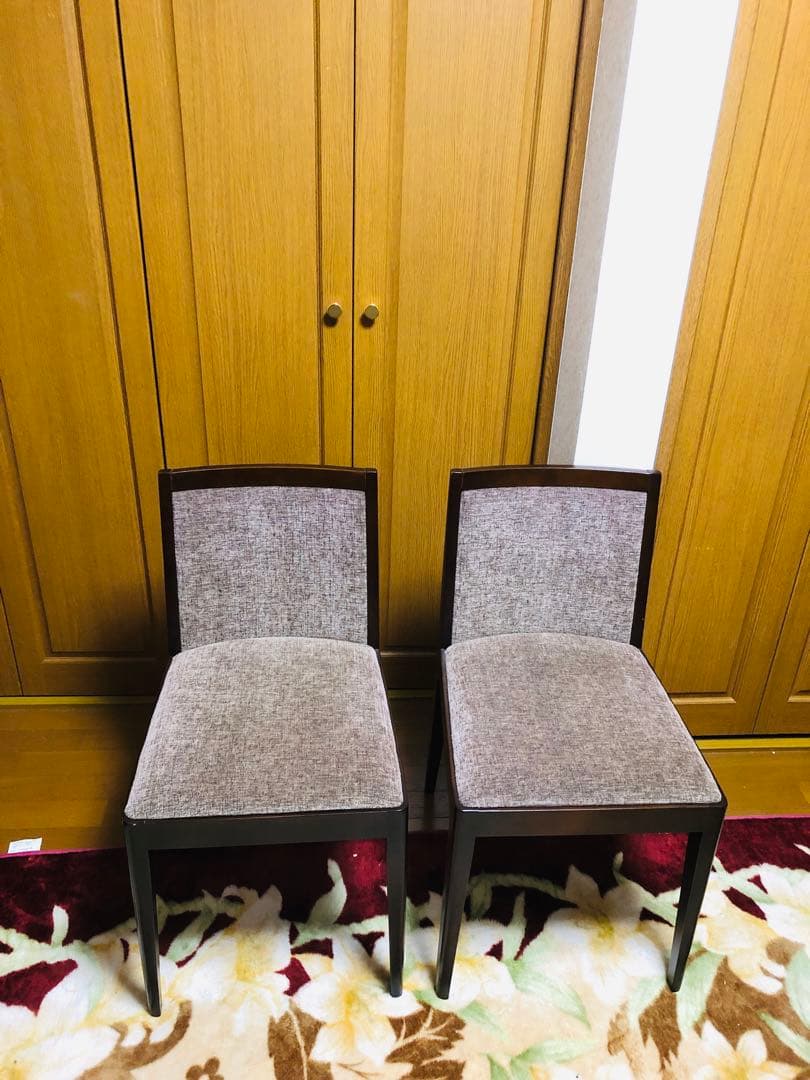 SOGO／相合家具　ブラウンファブリック　ダイニングチェア　2脚セット　①