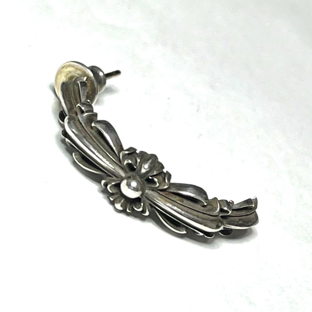 “激レア”洗浄・クリーニング済　クロムハーツ　ダブルフローラルクロスフープピアス