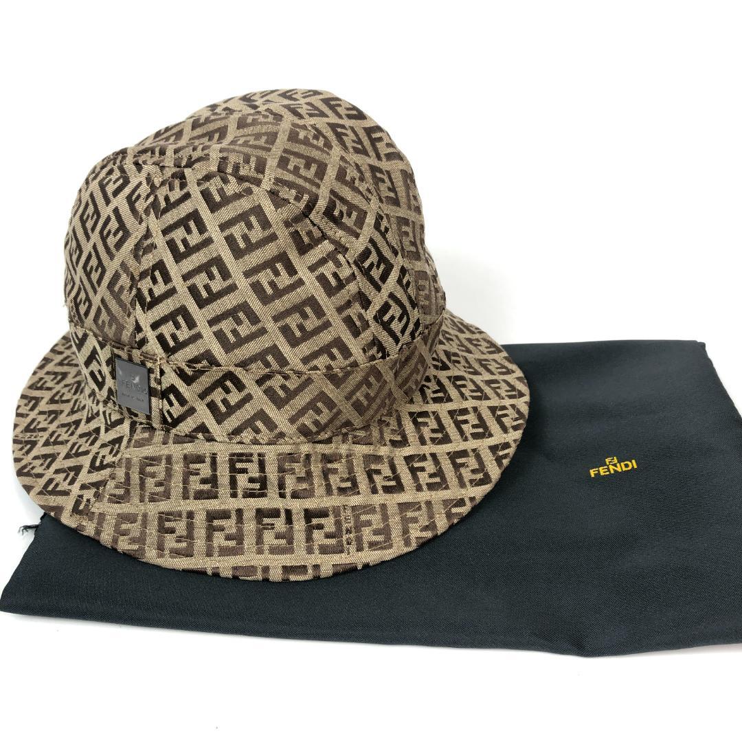 10F216 FENDI フェンディ ズッカ柄 バケットハット S 55cm