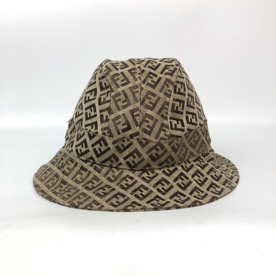 10F216 FENDI フェンディ ズッカ柄 バケットハット S 55cm