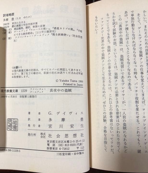 真夜中の盗賊　アドベンチャーゲームブック