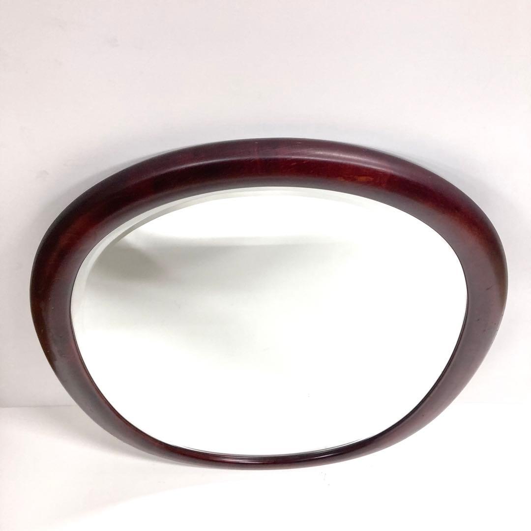 希少 オールドカリモク karimoku オーバル ウォールミラー 壁掛け鏡